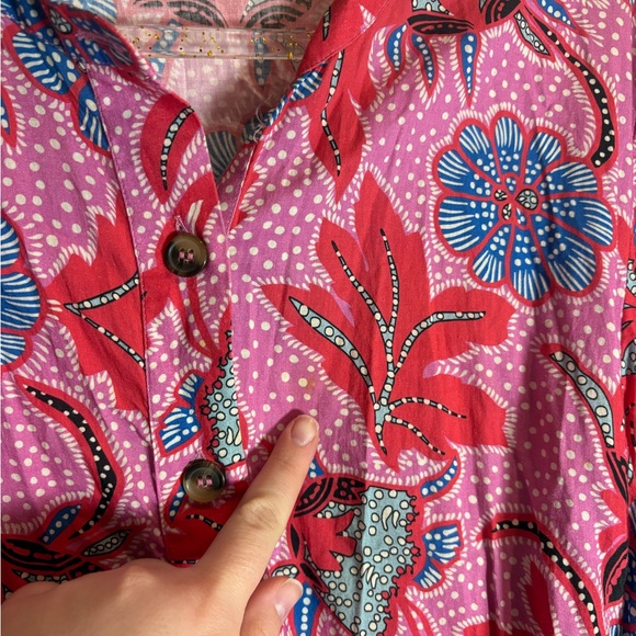 Tuckernuck RHODE Emma Fluted Floral-Print Cotton-Poplin Mini Dress Large - Picture 8 of 8